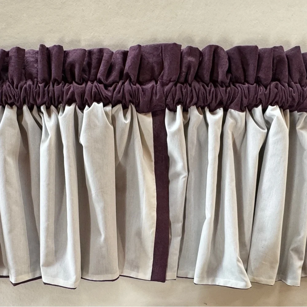 Amethyst Jacquard Brocade Croscill Fabric Curtain Valance (2-piece 53”x22” each)